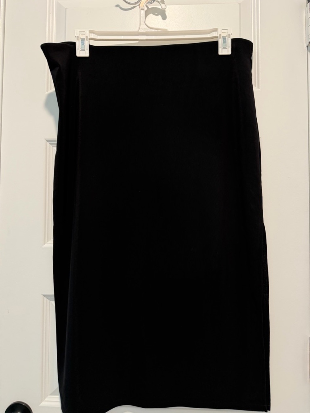 Leith Black Midi Skirt with Clean Finish